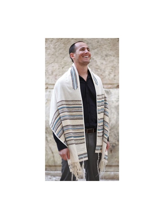 יצירת אריגה בעבודת יד טלית הוד מא... | יצירת אריגה טלית